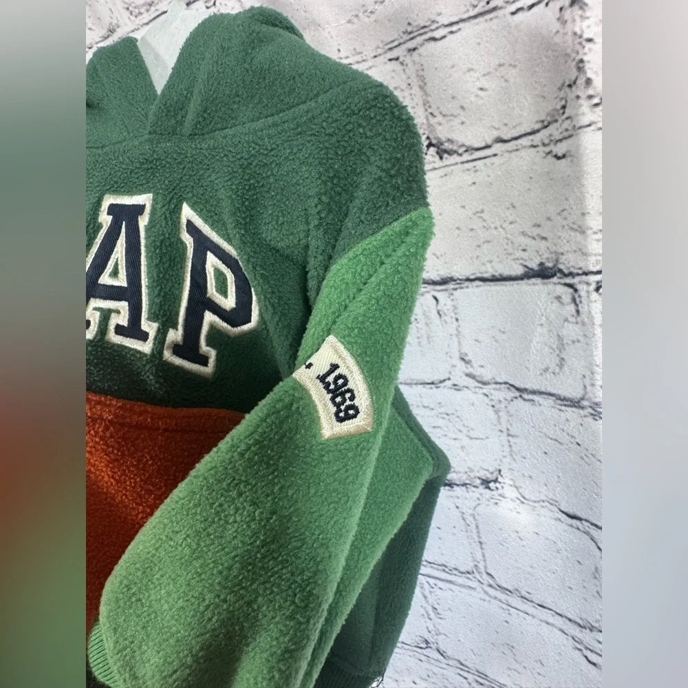 Baby GAP Kids Green and Orange Color Block Pull Over Hoodie